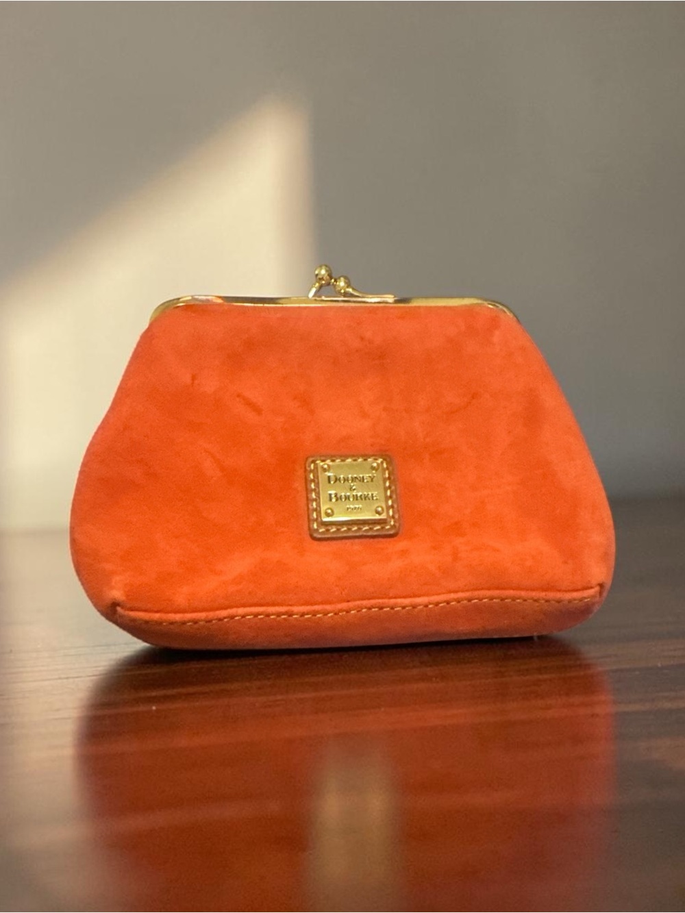 Dooney & Bourke Suede Kiss-Lock Coin Purse EUC
